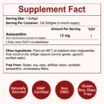 Astaxanthin 12mg + MCT Oil | The Antioxidant Your Body Actually Absorbs | 120 Softgels - Image 7