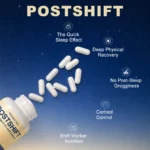 POSTSHIFT — Sleep Support for Shift Workers | 8-Ingredient Formula with Melatonin 1mg, Magnesium Glycinate 400mg & Ashwagandha KSM-66