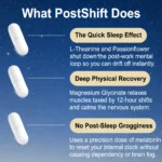 POSTSHIFT — Sleep Support for Shift Workers | 8-Ingredient Formula with Melatonin 1mg, Magnesium Glycinate 400mg & Ashwagandha KSM-66
