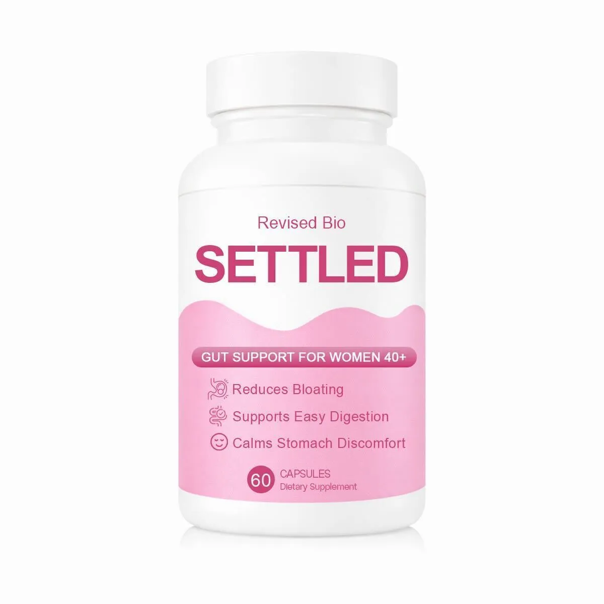 SETTLED — Digestive Support for Menopause | Bloating Relief for Women 40+ | Probiotics, Digestive Enzymes, Peppermint, Ginger | 60 Capsules SETTLED — Digestive Support for Menopause | Bloating Relief for Women 40+ | Probiotics, Digestive Enzymes, Peppermint, Ginger | 60 Capsules