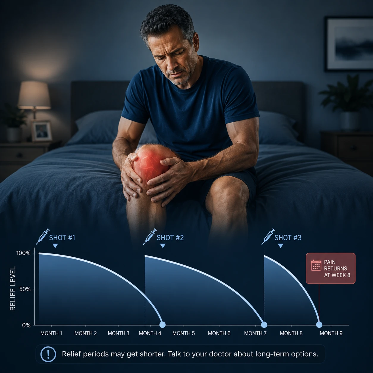 Cortisone shots wearing off faster