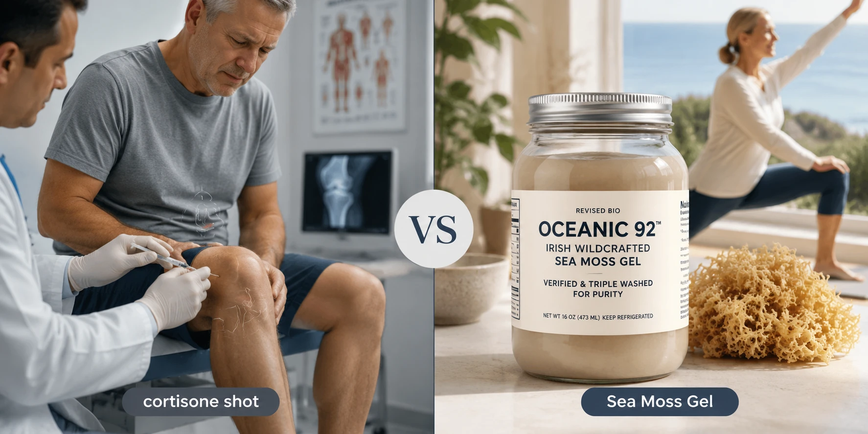 Cortisone shot vs sea moss gel comparison