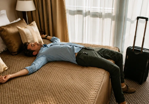 Travel stress affecting digestion