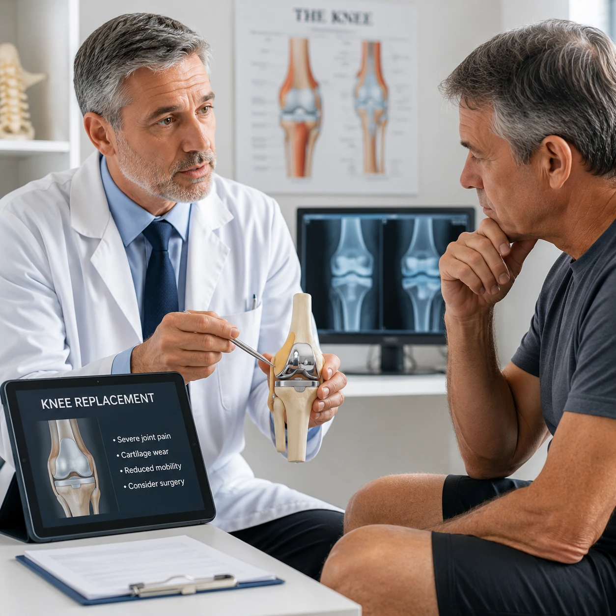 Doctor mentions knee replacement