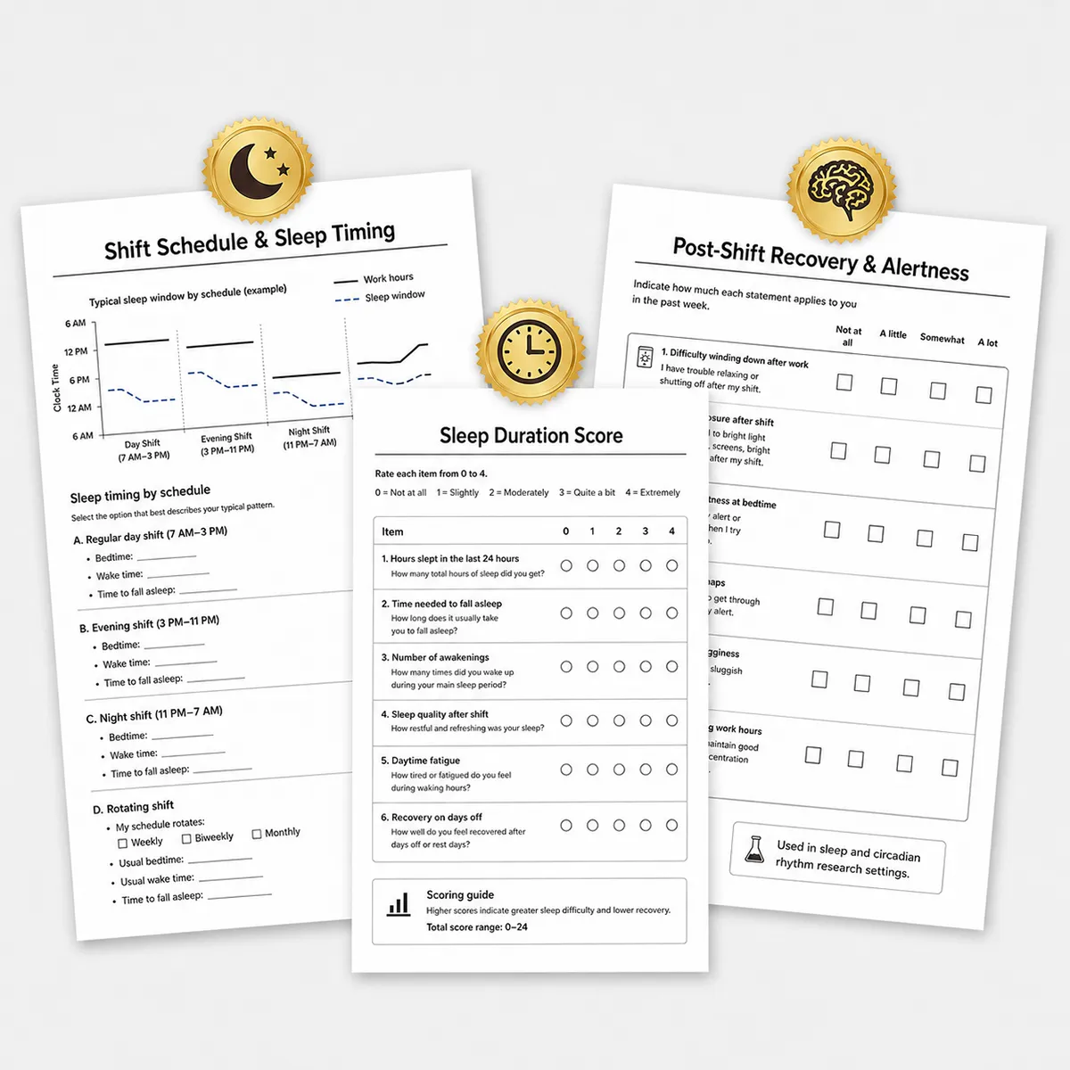 Sleep and circadian rhythm clinical research instruments